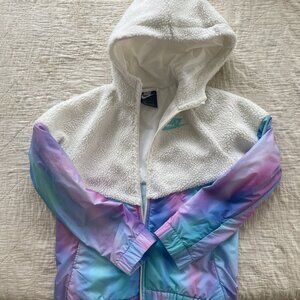 Nike Chevron Windrunner-style Jacket with Fleece Upper | Girls L